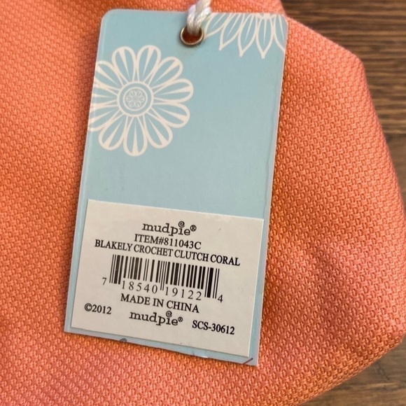 MUDPIE NWT Peach Clutch - Picture 4 of 9